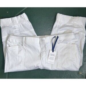 Croft & Barrow Capri White Pants Womens 18 W Perfectly Slimming Stretch  NEW Nwt